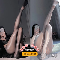 [Комбинированная модель] Черные брюки+белый открытый рот