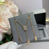 Импортная бриллиантовая платиновая подвеска, ожерелье, цепочка до ключиц, свитер, белое золото 18 карат