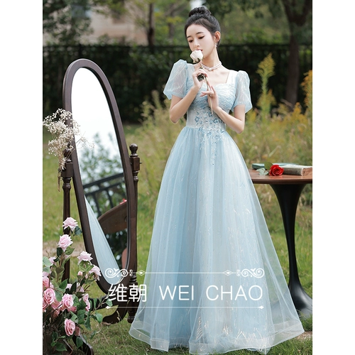 Элитное синее вечернее платье для принцессы, коллекция 2022