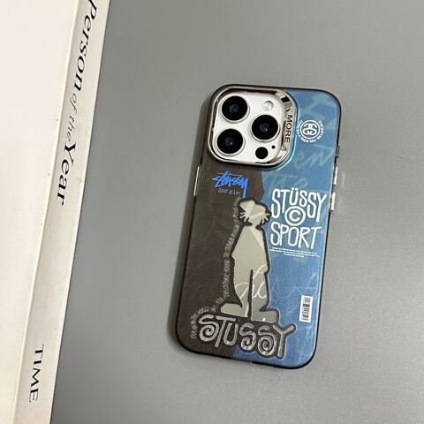 Stüssy Sport Graphic Blue Gray White iPhone Case