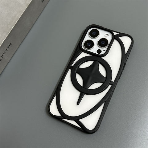 Art Deco Silver Star Hollow Cross Stitched MagSafe Phonev Plus/Pro/Max – 16, 15, 14, 13, 12 iPhone Case