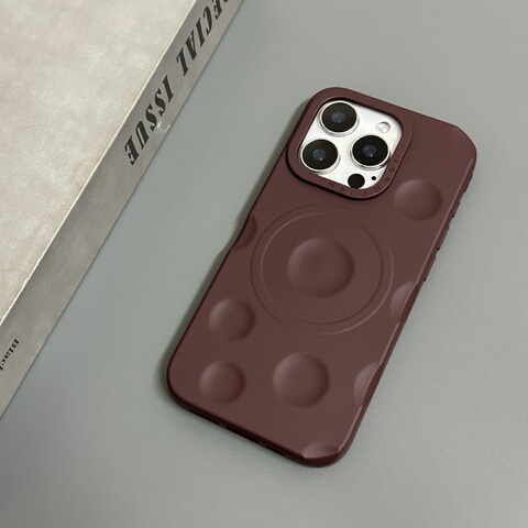 HeroBear Dark Red Grey Meteorite Patterned 3D Bumpy iPhone Case
