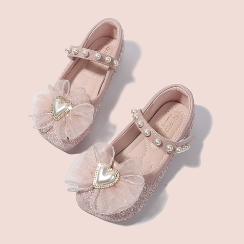 Детские туфли для кожаной обуви с бантиком, обувь, осеннее платье для принцессы, в западном стиле