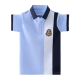 Футболка с коротким рукавом для мальчиков, летняя одежда, детская хлопковая форма для школьников, летняя футболка polo, короткий рукав, детская одежда