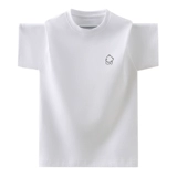 Белая футболка с коротким рукавом для мальчиков, хлопковая летняя одежда, летний комплект, подходит для подростков, в западном стиле