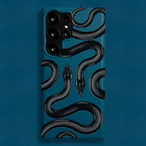 MagSafe Phone Cases Covers King Snake Illustration Slim Fit Galaxy S24, Galaxy S24 Plus, Galaxy S24 Ultra, Galaxy S23, Galaxy S23 Plus, Galaxy S23 Ultra, Galaxy S22, Galaxy S22 Plus, Galaxy S22 Ultra,