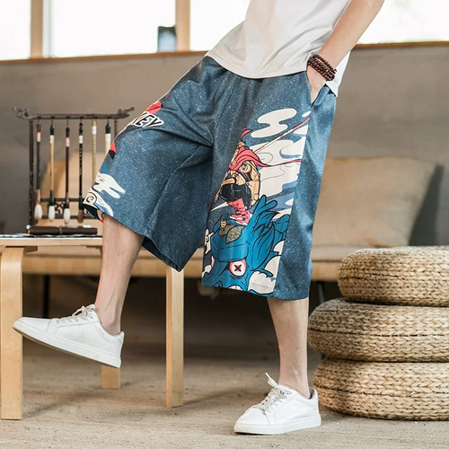 Ретро летние пляжные шорты в стиле хип-хоп для отдыха, штаны, китайский стиль, оверсайз