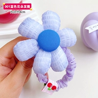 001 Голубой цветочный круг волос