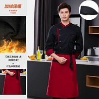 Флисовый черный фартук, шапка