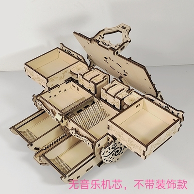 diy手工拼装木制音乐盒八音盒首饰收纳机关盒千与千寻玩具女生