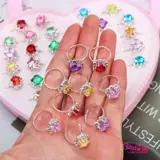 Детское кольцо с камнем, коробочка для хранения для принцессы, бриллиантовый комплект, регулируемое ювелирное украшение, аксессуар, популярно в интернете, с драгоценным камнем