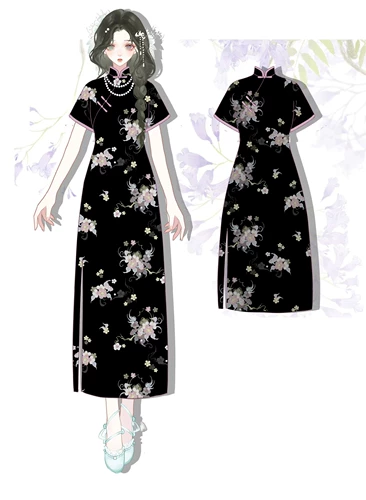 Оригинальное ретро ципао, свежее ханьфу, свободный крой, по фигуре