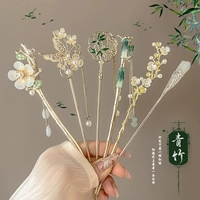 Расширенная китайская шпилька с кисточками, универсальное ханьфу, заколка для волос, в цветочек, изысканный стиль, яркий броский стиль