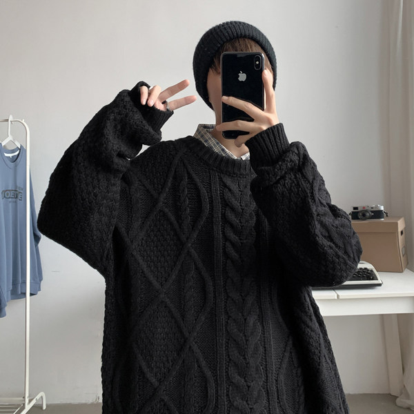 Японский свитер, ретро трикотажная демисезонная утепленный лонгслив для влюбленных, изысканный стиль