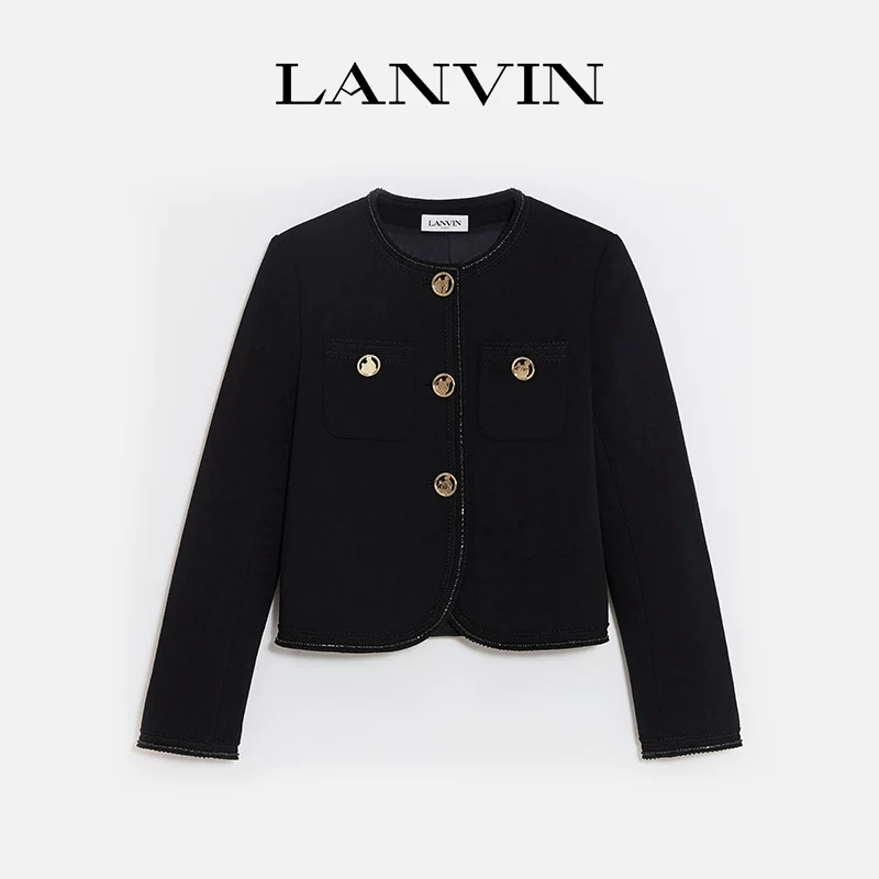 LANVIN Langfan официальный флагманский магазин, серия heartbeat, женская толстая цветочная короткая куртка