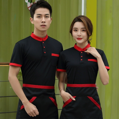 Официант для питания рабочая одежда короткая -настраиваемая настраиваемая футболка Summer Hotel Supermarkt