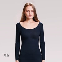 【上衣】黑色【带胸垫免穿文胸-发热德绒-适宜8~20°C】