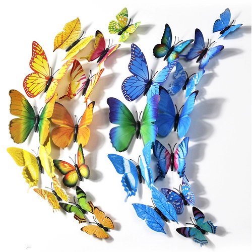 Праздничные магазины симуляция моделирования бабочка 3D Трехмерная цветовая наклейка на стенах детская сада в детском саду