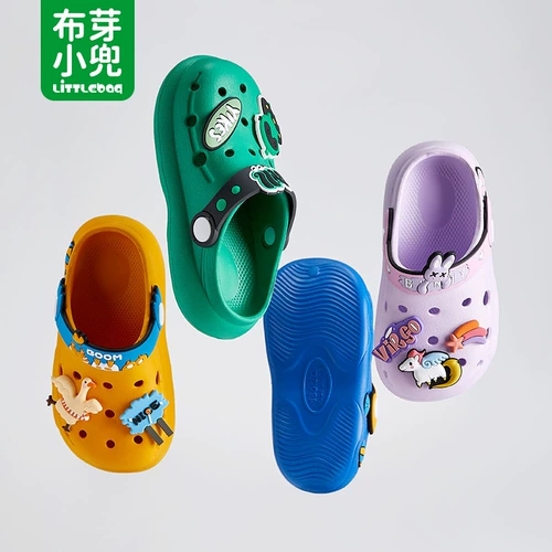 Детские летние нескользящие тапочки в стиле Crocs для мальчиков, детская пляжная обувь, мягкая подошва, подходят для носки на улице