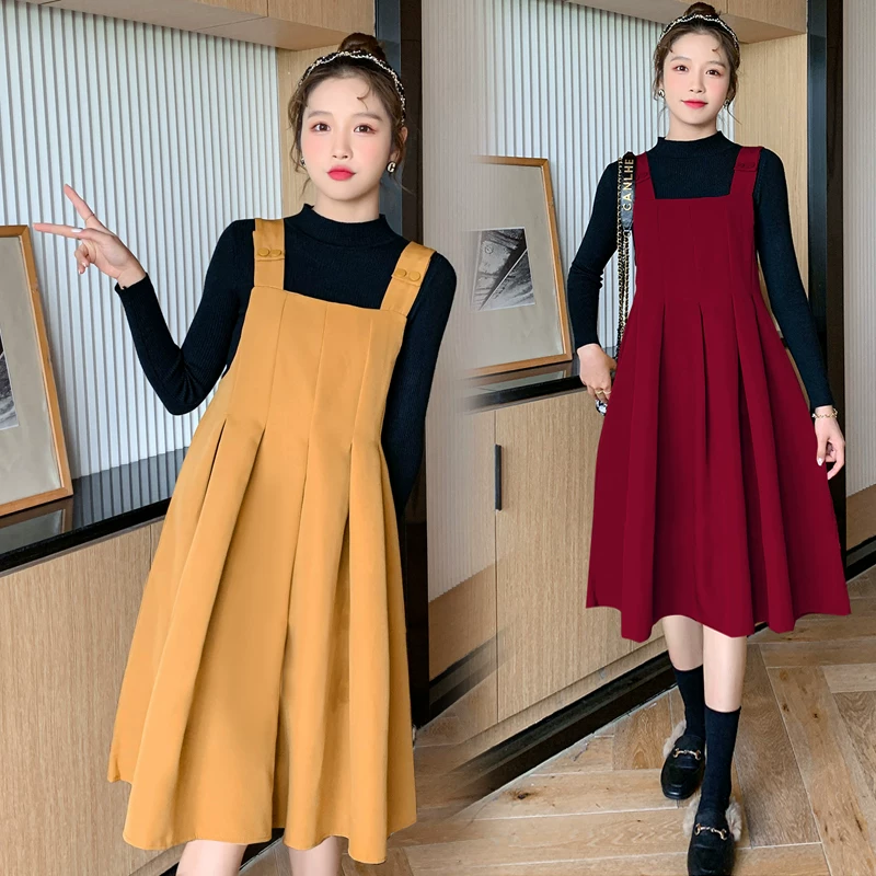 Платье, юбка, демисезонное ретро термобелье, связанные свитер, длинный осенний комплект, средняя длина