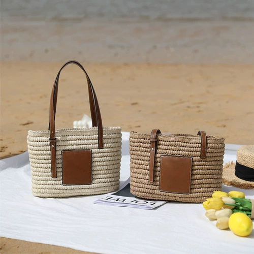 Соломенная вместительная и большая сумка на одно плечо, универсальная портативная сумка через плечо, коллекция 2023