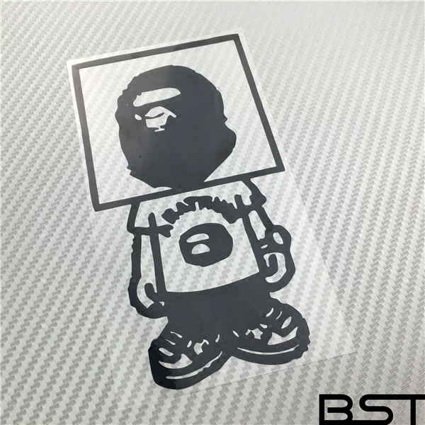 Стикер HF, бренд BAPE Tide, обезь تан человек отражатель, декоративный стикер для автомобиля Hellaflush, JDM стикер, голова обезьяны