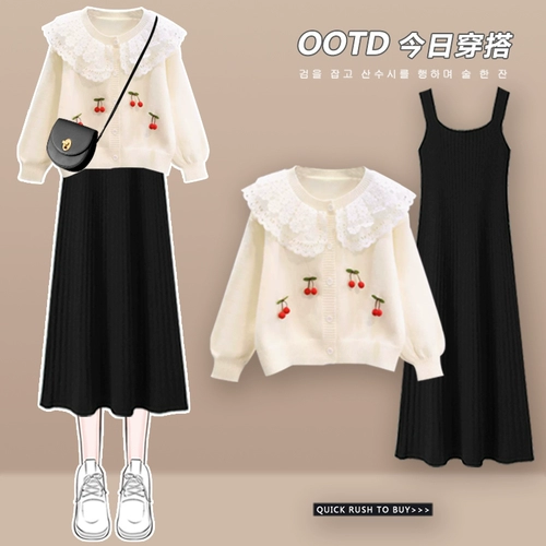 Трикотажное платье, кукла, свитер, подходит с юбкой, зимний комплект, эффект подтяжки, коллекция 2023, в западном стиле, кукольный воротник