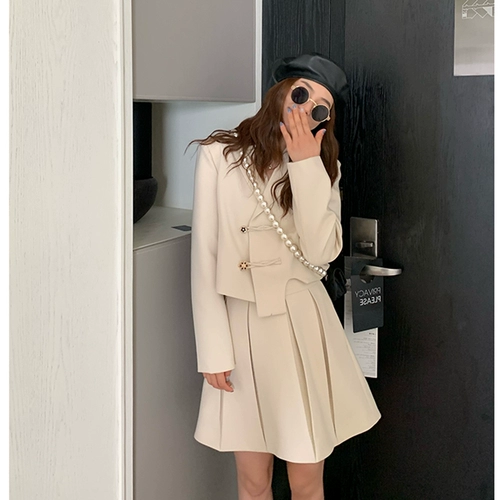 Ретро юбка, костюм для отдыха, модный осенний комплект, коллекция 2021, в стиле Шанель, осенняя