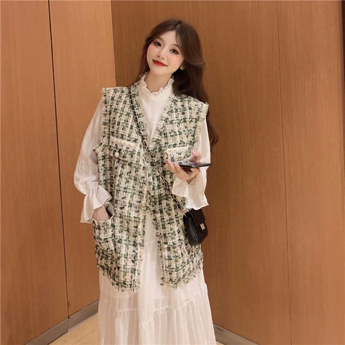 Ретро юбка, осенний комплект, популярно в интернете, в стиле Шанель, в западном стиле