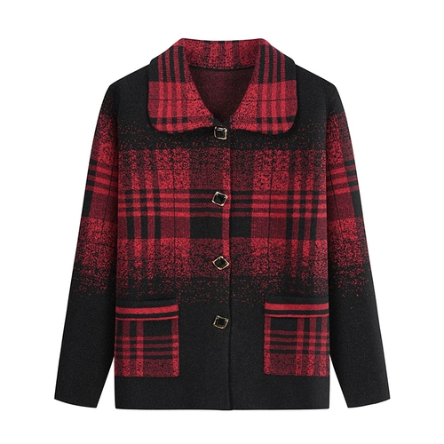 Демисезонный пуховик, удерживающий тепло свитер, трикотажный кардиган для матери, куртка, для среднего возраста