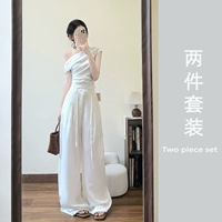 Комплект из двух предметов [женские топы с открытыми плечами/женские летние футболки с короткими рукавами/женские футболки с короткими рукавами, новый стиль 2025 года/особенно красивые топы с узкой талией/женские футболки с короткими рукавами/топы с красивым дизайном/уникальные и красивые топы]