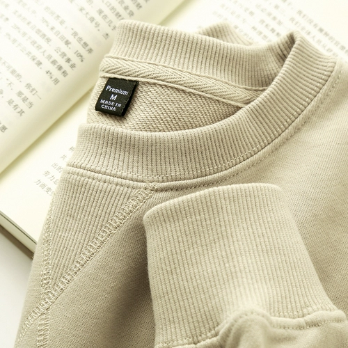 Комфортный хаки хлопковый свитшот для отдыха