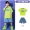 短袖：椭圆绿男T+牛仔短裤+彩虹袜