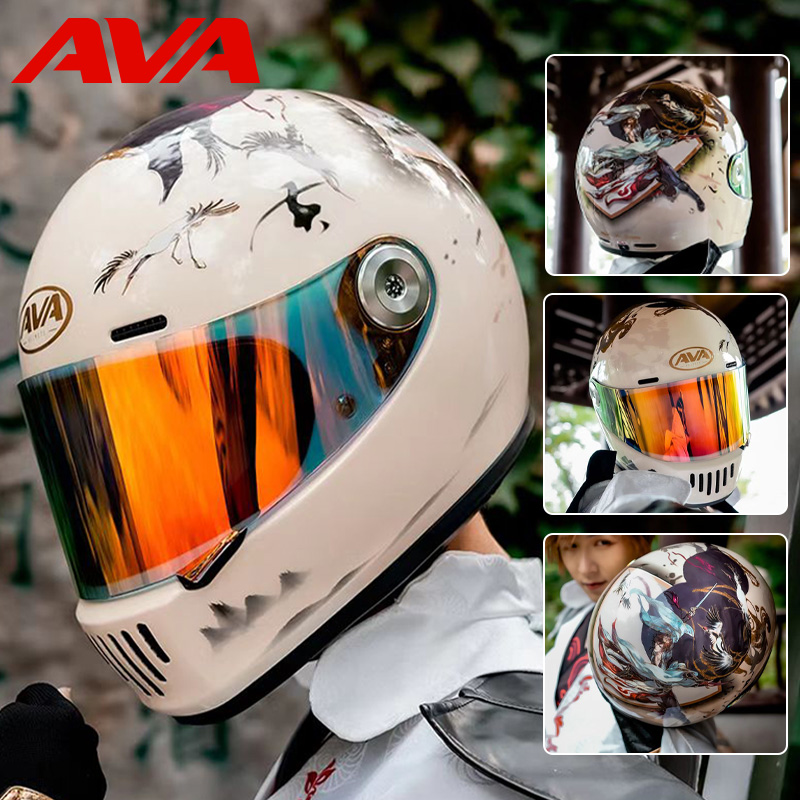 [USD 386.67] Ava Dynasty Carbon Fiber Helmet Motorcycle Full Helmet