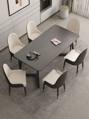 Интернет -знаменитость минималистская каменная панель обеденный стол маленький квартал стулья современные минималистские столы и стулья длинные площадки