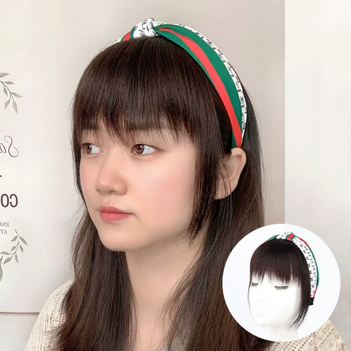 Ободок, челка, парик изготовленный из настоящих волос, популярно в интернете, в корейском стиле