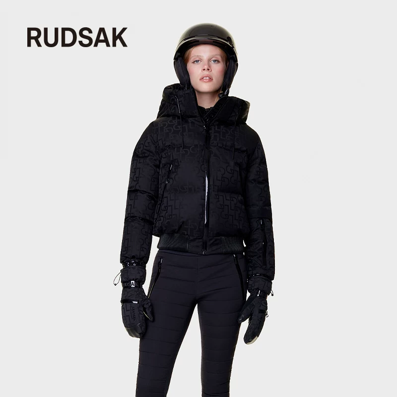 Ski ski suit, keep warm winter short down jacket with hood, 2023 collection