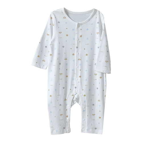 满芽儿 Детская тонкая хлопковая пижама для новорожденных, дышащее нижнее белье, длинный рукав