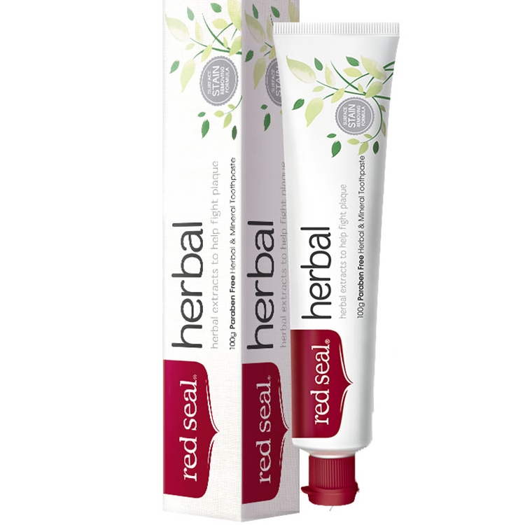 redseal红印进口草本牙膏温和清洁有助牙龈降火无氟低泡清新口气