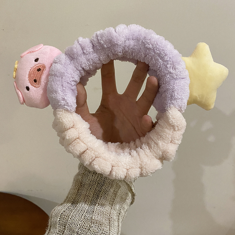 Herbst und Winter Haarband Mädchen süße Stern Ferkel Make-up waschen Gesicht zarte rutschfeste Stirnband_voghion.com
