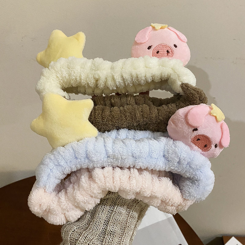 Herbst und Winter Haarband Mädchen süße Stern Ferkel Make-up waschen Gesicht zarte rutschfeste Stirnband_voghion.com