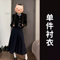 Синяя рубашка, зимний комплект, в стиле Шанель, коллекция 2023