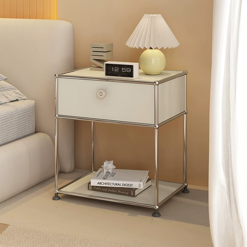 Dieou Middle USM прикроватный таблица современная минималистская маленькая кровати из нержавеющей стали простота световой роскошный краевой шкаф модуль