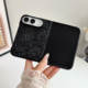 Girls Embossed Camellia Pattern Faux Leather iPhone Case for iPhone Duo Fold
