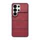 Vented Breathable Design Deep Red Galaxy Minimalist Stand Phone Case for Galaxy S26, and Galaxy S26, Galaxy S25, Galaxy S24
