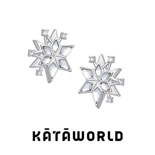 KataWorld 雪月花シリーズ イヤリング シルバー レディース スタイル ハイエンドとコールド 2023 新しい