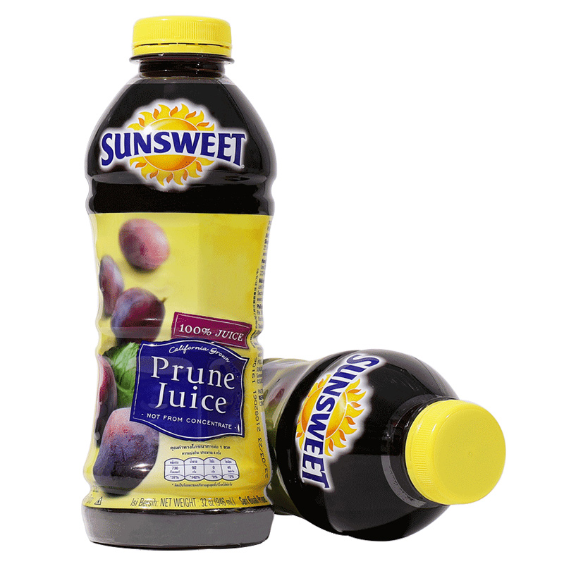 Sunsweet日光牌nfc纯西梅汁孕妇排便美国非浓缩无糖无添加果汁4瓶