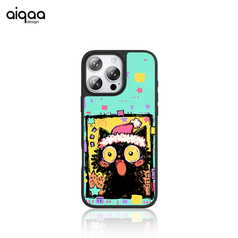Funny Animal Cartoon Cat Illustration Hearts Stars Pattern Synthetic Leather – Pro/Plus/Max/Air – 17, 16, 15, 14, 13, 12