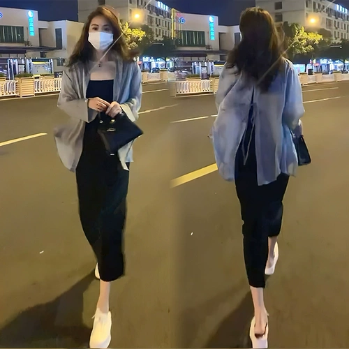 Комплект, длинная юбка, рубашка, платье, в западном стиле, длина миди, средней длины, защита от солнца, подходит для подростков