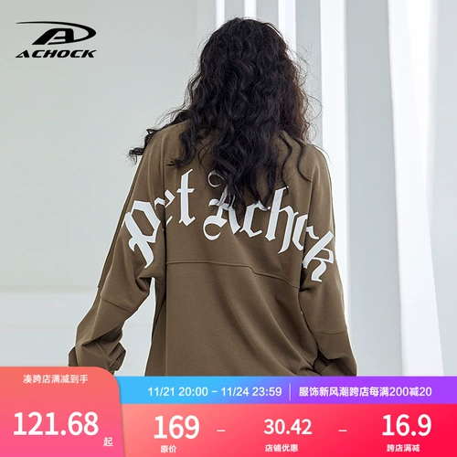 [Официальный магазин Achock] Американский хип -хоп Back Brate Printed Bloot Rish Shirt Shirt Street Long -sleeed T -For